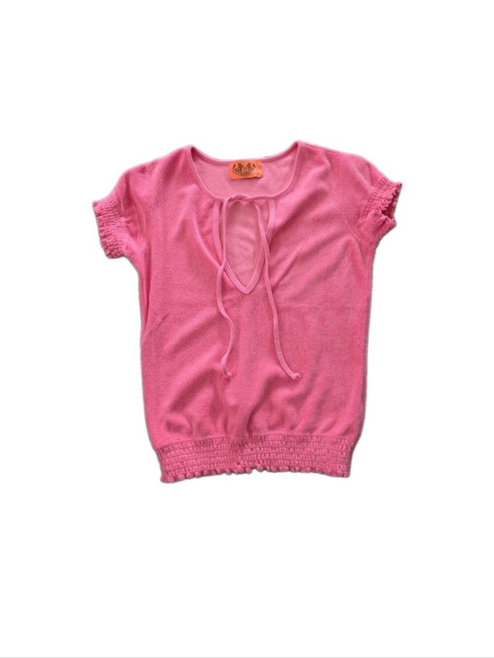 Vintage Juicy Couture Pink Terry Cloth Y2K Top Shirt Size Women’s Small NWT New